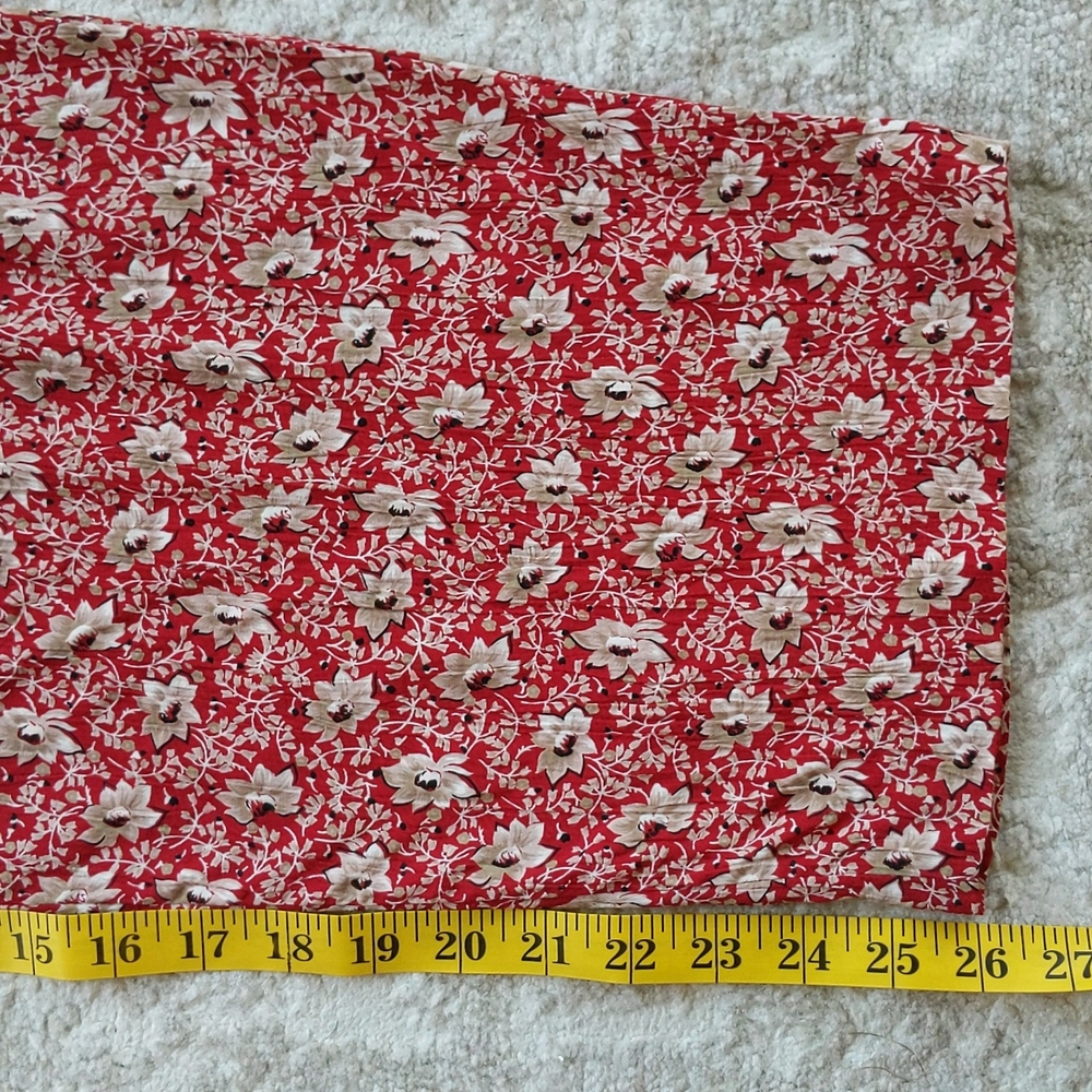 Talbots Petite Floral High Waisted High Rise Pleated Pants M Red White - Picture 15 of 16